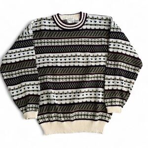 Vintage Mens Crewneck Grandpa Sweater, Size Medium
